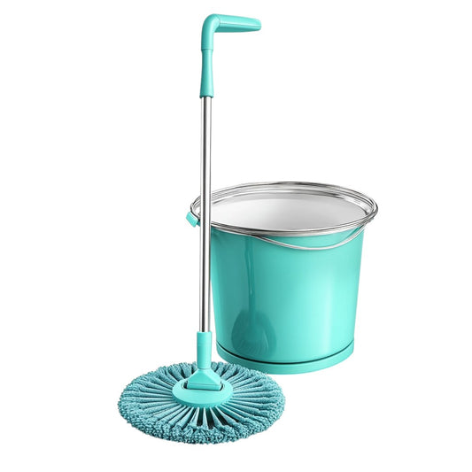 Modun Spin Mop and Bucket System - Stainless Steel Wringer & Basket - 360 Rotating Mop with Adjustable Handle - Heavy Duty Floor Cleaning Set for Home & Commercial
